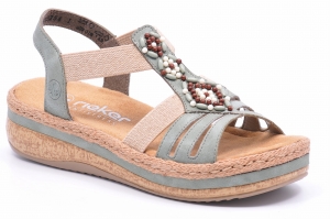 Sandały Rieker V0920-52 Zielone