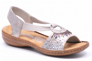 Sandały Rieker 60880-90 Metallic